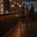 Genuine Leather Bar Height Cocktail Stool 890x500mm for Indoor Spaces