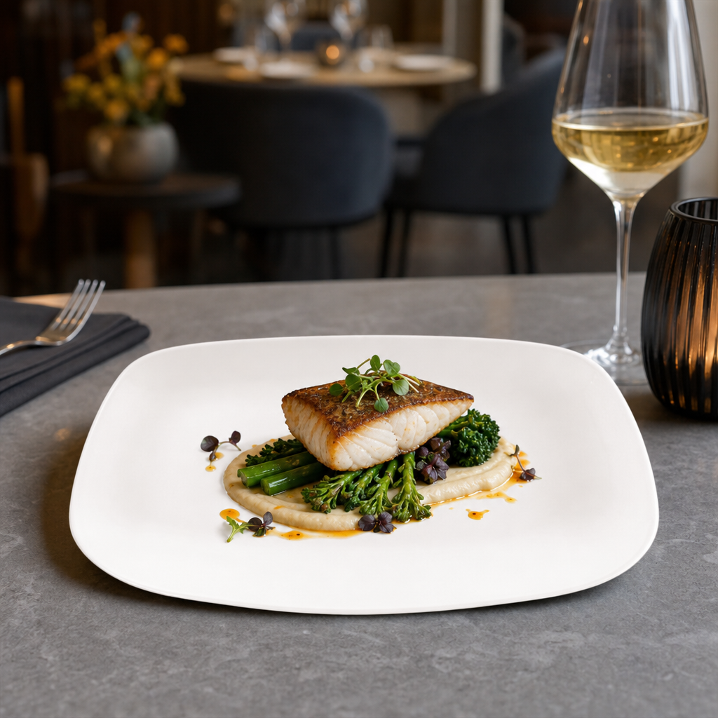 Squared Oblong Plates 202 261mm White Porcelain for Culinary Presentations (Pack of 12)