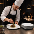 Rounded Square Plates 305mm Porcelain for Home & Catering (Pack of 6)
