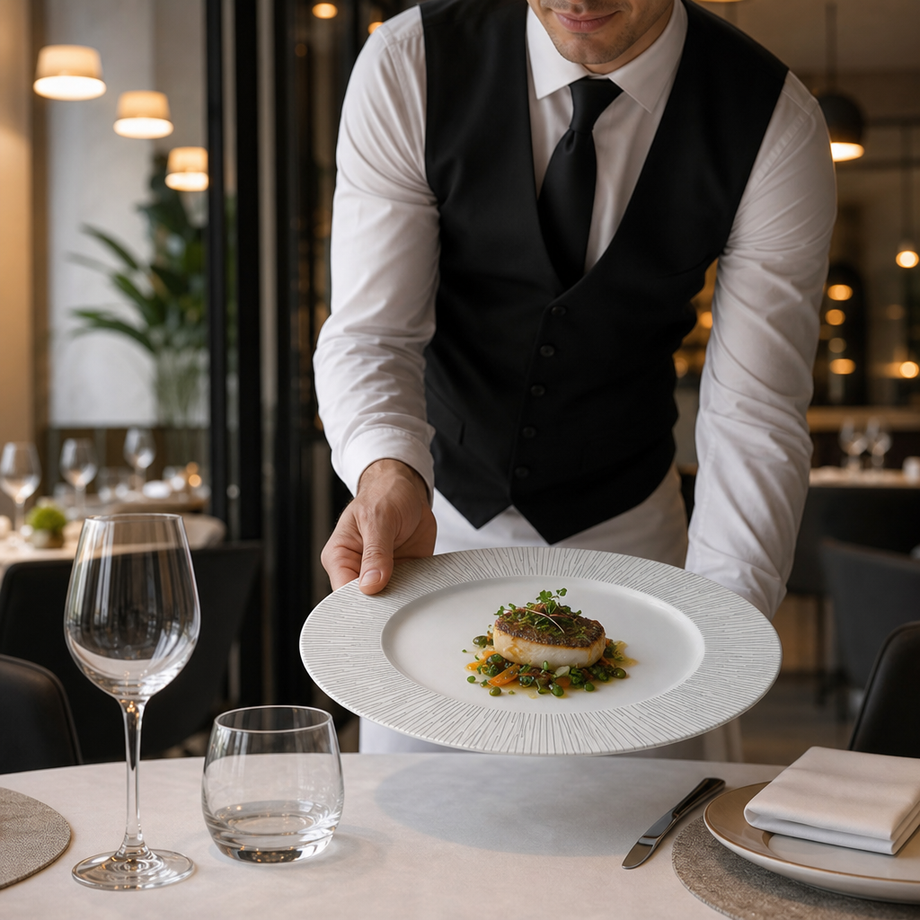 Wide Rim Plates 304mm Porcelain for Dining (Pack of 12)
