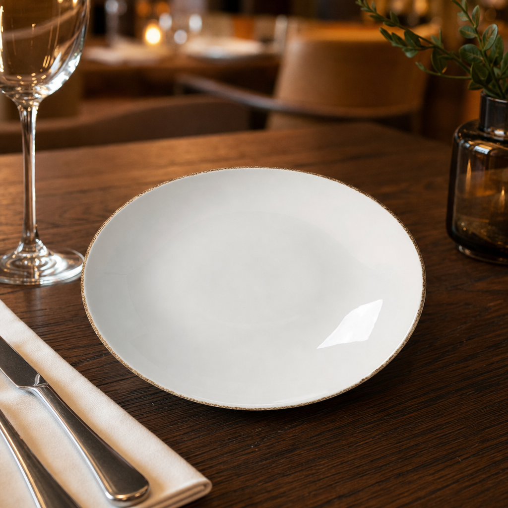 Coupe Plates 153mm Brown Porcelain for Casual and Formal Dining (Pack of 36)