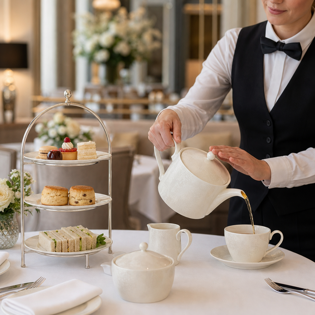 Fine Bone China Pearl Teapot 1.05L for Afternoon Tea