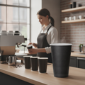 Cardboard Black Coffee Cups 455ml for Takeaway Services (Pack of 1000)