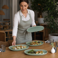 Oval Plates Unique Reactive Glaze Porcelain for Elegant Table Settings (Pack of 6)