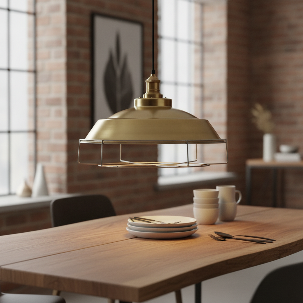 Brass Step Cage Pendant Light 410mm for Indoor Use