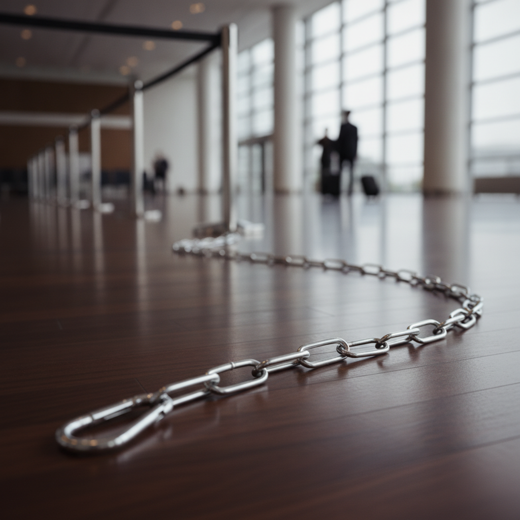 Steel Chrome-Plated Barrier Chain 1.5m for Queuing Systems