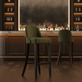 Rubber Wood Bar Chair with Shetland Forest Upholstery 1030mm for Commercial Use