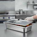 201 Stainless Steel Notched Lid for 1/4 GN Trays in Commercial Kitchens