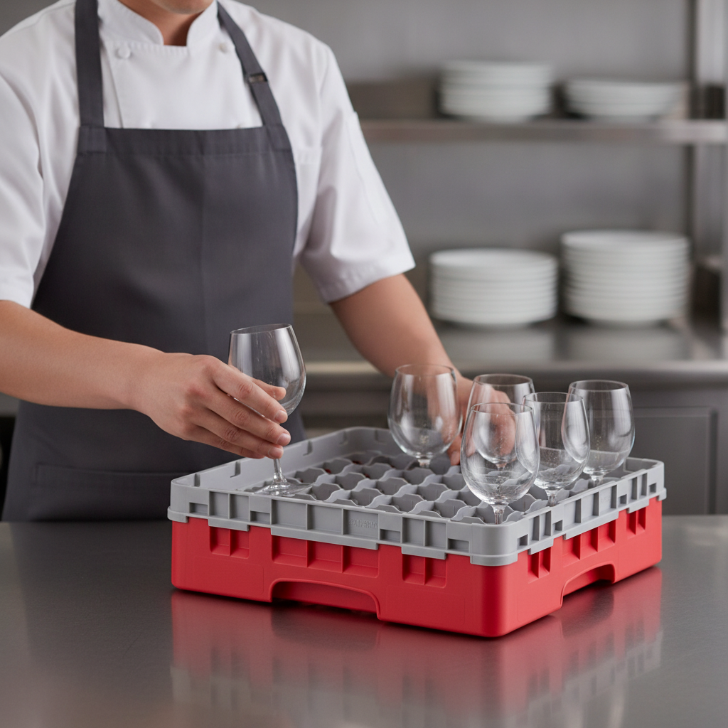 Polypropylene Red Camrack System for Safe Glassware Transport