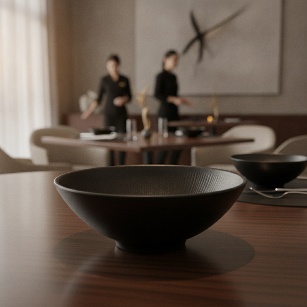 Melamine Black Bowl 240mm for Modern Table Settings