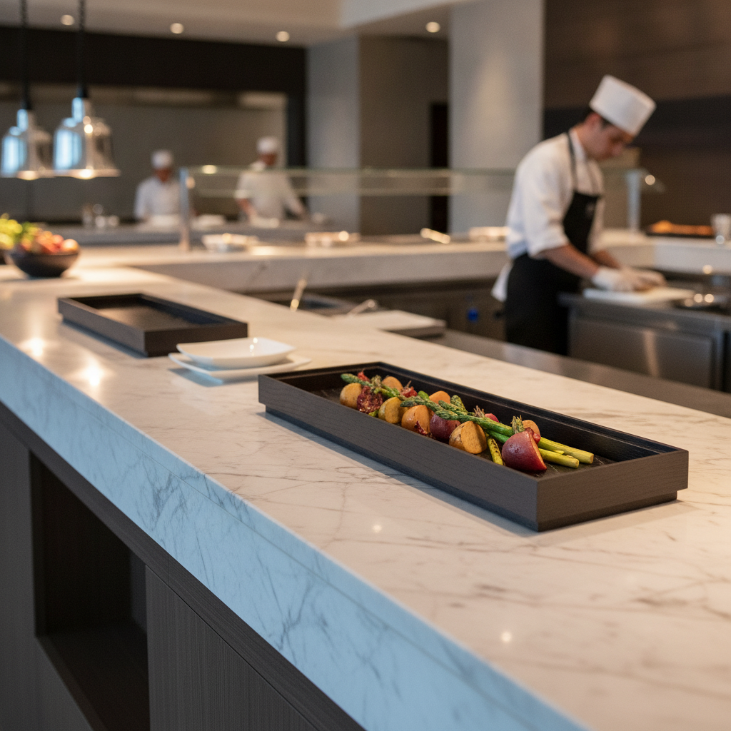 Black Oak Wooden Box GN 2/4 for Buffet Presentations