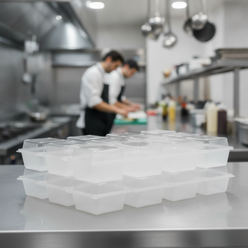 Clear Polypropylene Small Burger Boxes 500ml for Takeaway Use (Pack of 24)