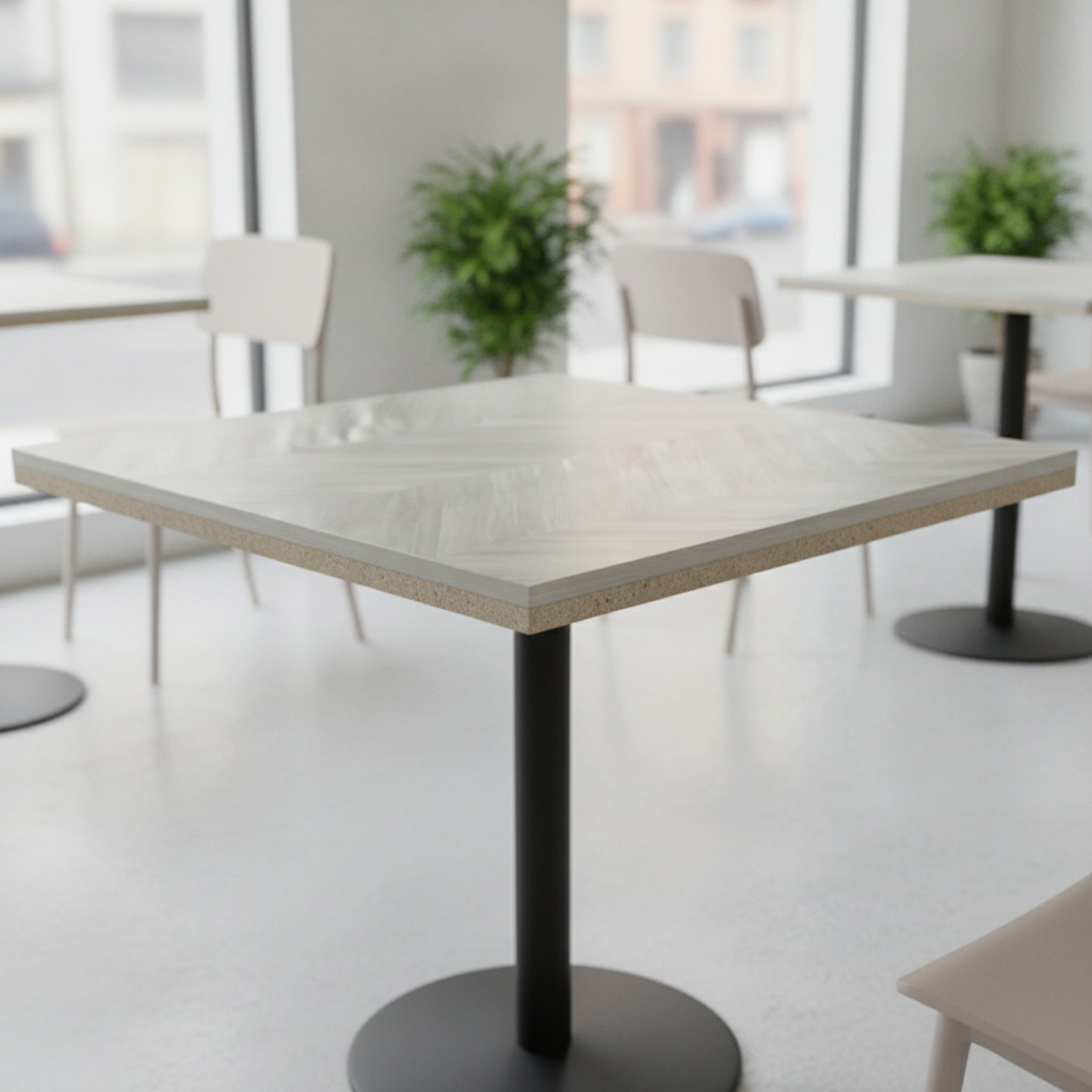Honeycomb & Chipboard Chevron Design Table Top 700x700mm for Cafés & Offices