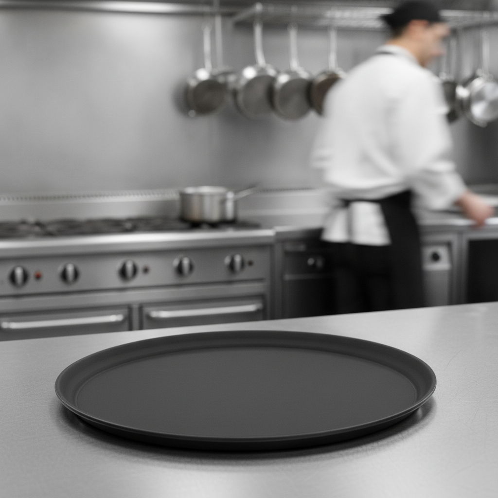 Polypropylene Black Oval Non-Slip Tray 685mm for Restaurants