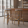 Polyethylene Blue Rattan Bar Stools 750mm for Hospitality (Pack of 2)