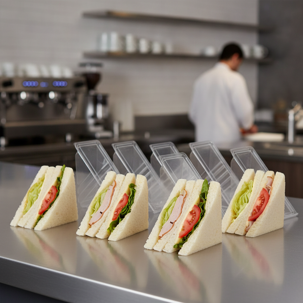 Recyclable Clear Sandwich Wedges for Cafés & Delis (Pack of 500)