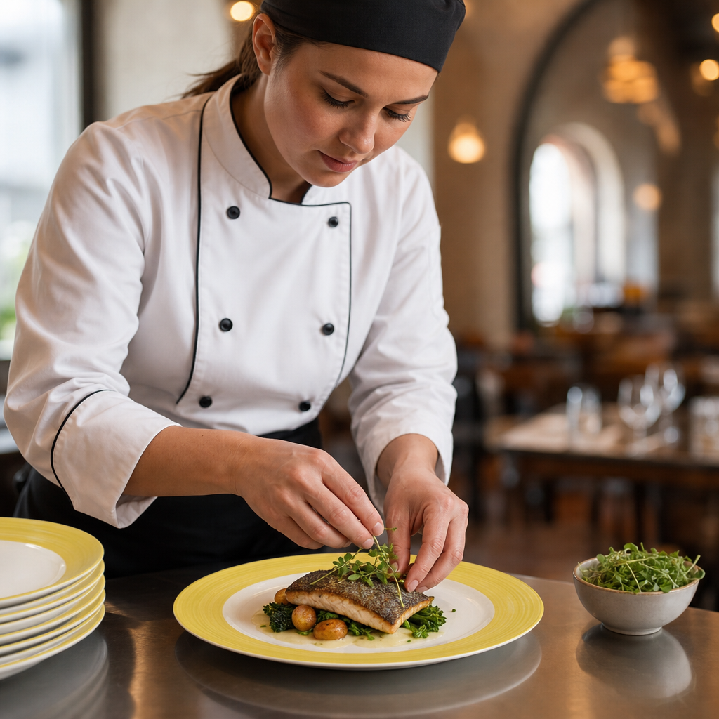 Slimline Plate 270mm Yellow Porcelain for Cafés & Restaurants (Pack of 24)