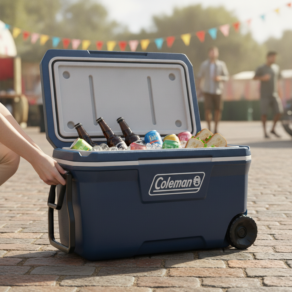 Polyurethane Wheeled Food and Drinks Cooler 95L for Holidays & Festivals