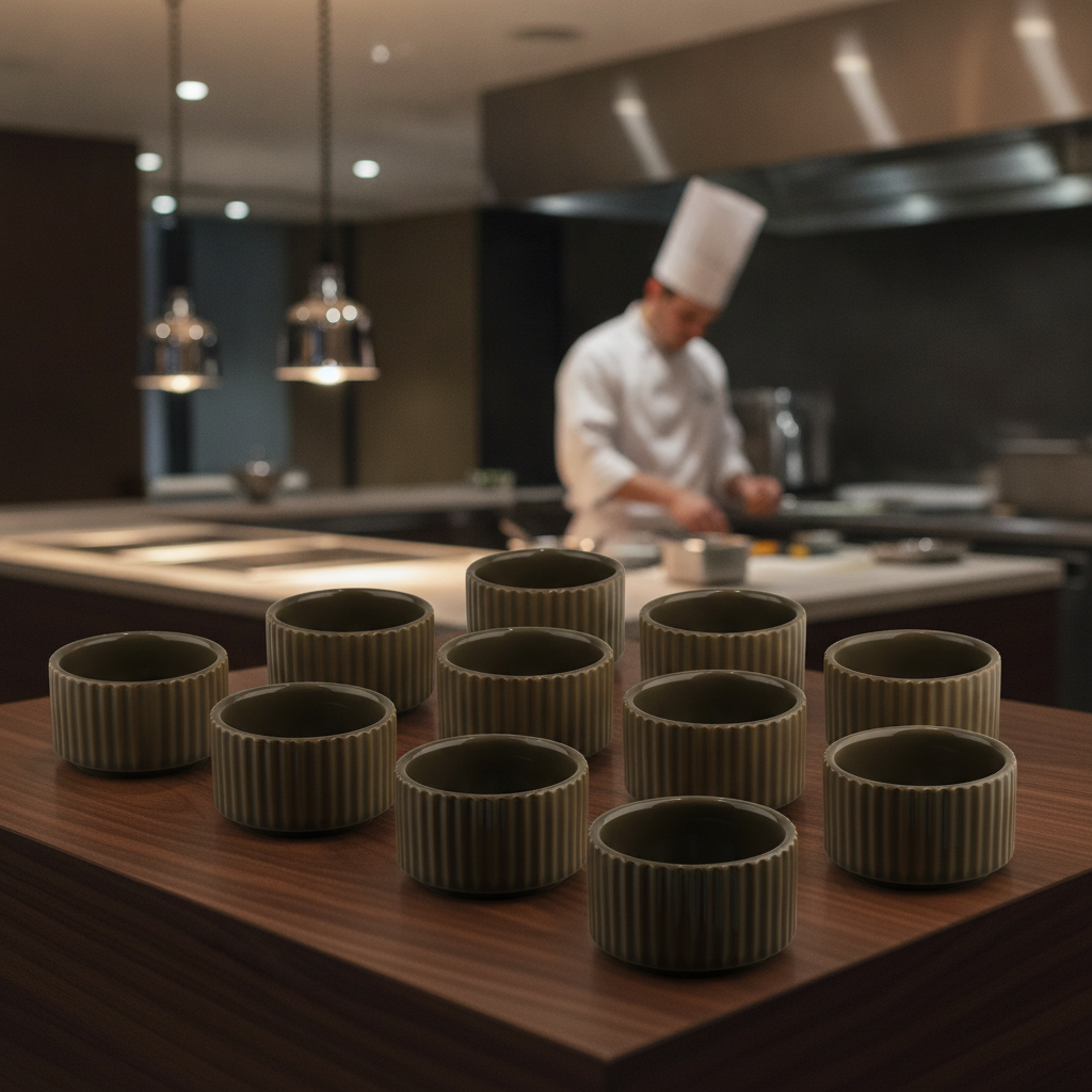Porcelain Brown Bowls 60mm for Buffet Displays (Pack of 12)