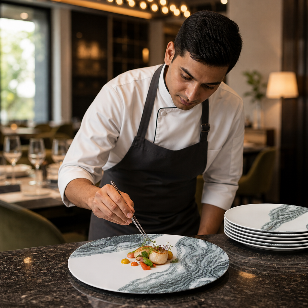 Plates 260mm Black Vitrified Ceramic for Modern Hospitality (Pack of 12)