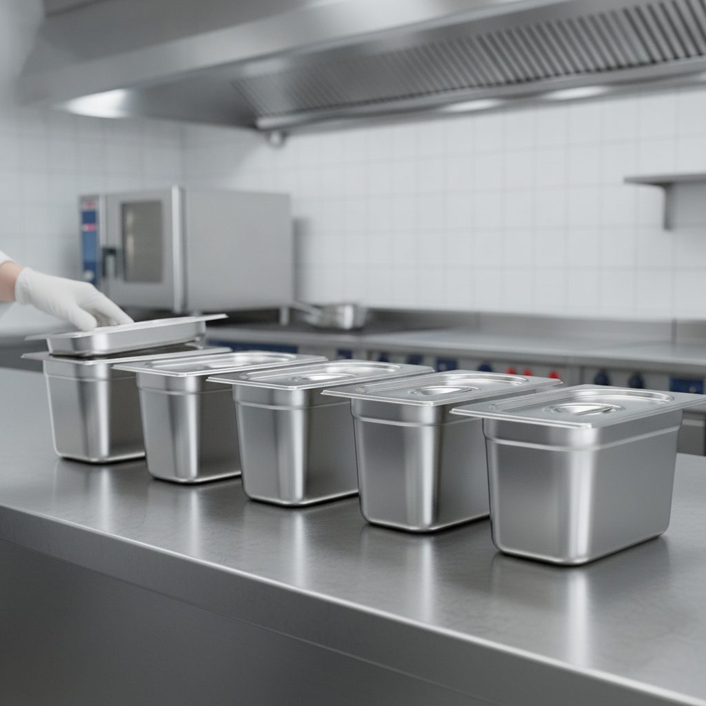Stainless Steel 1/4 Gastronorm Tray Set for Commercial Kitchens (Pack of 4)