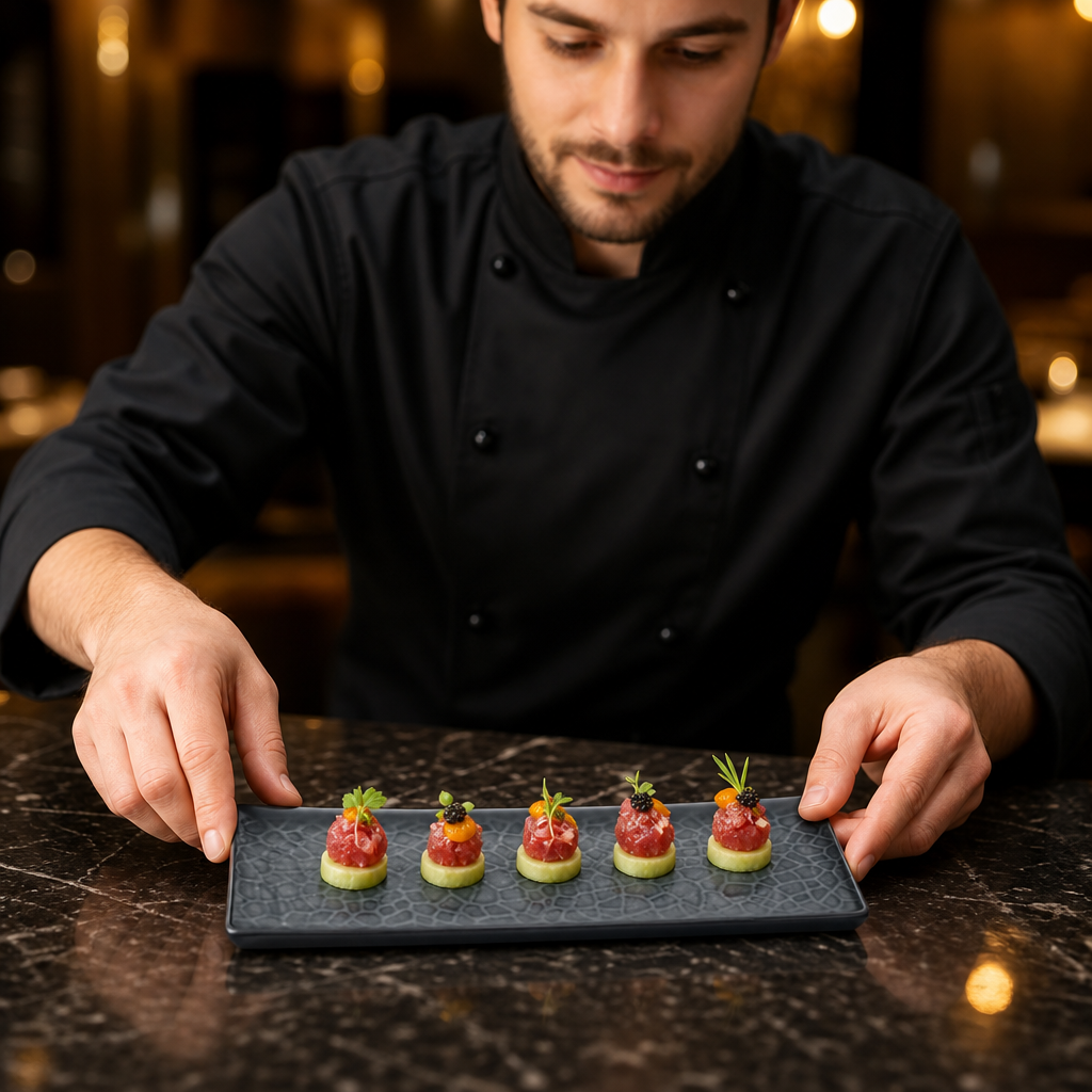 Embossed Tasting Tray 250x90mm Glass for Food Presentation (Pack of 6)