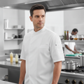 Cotton & Recycled Polyester Unisex Chef Jacket White for Professional Kitchens
