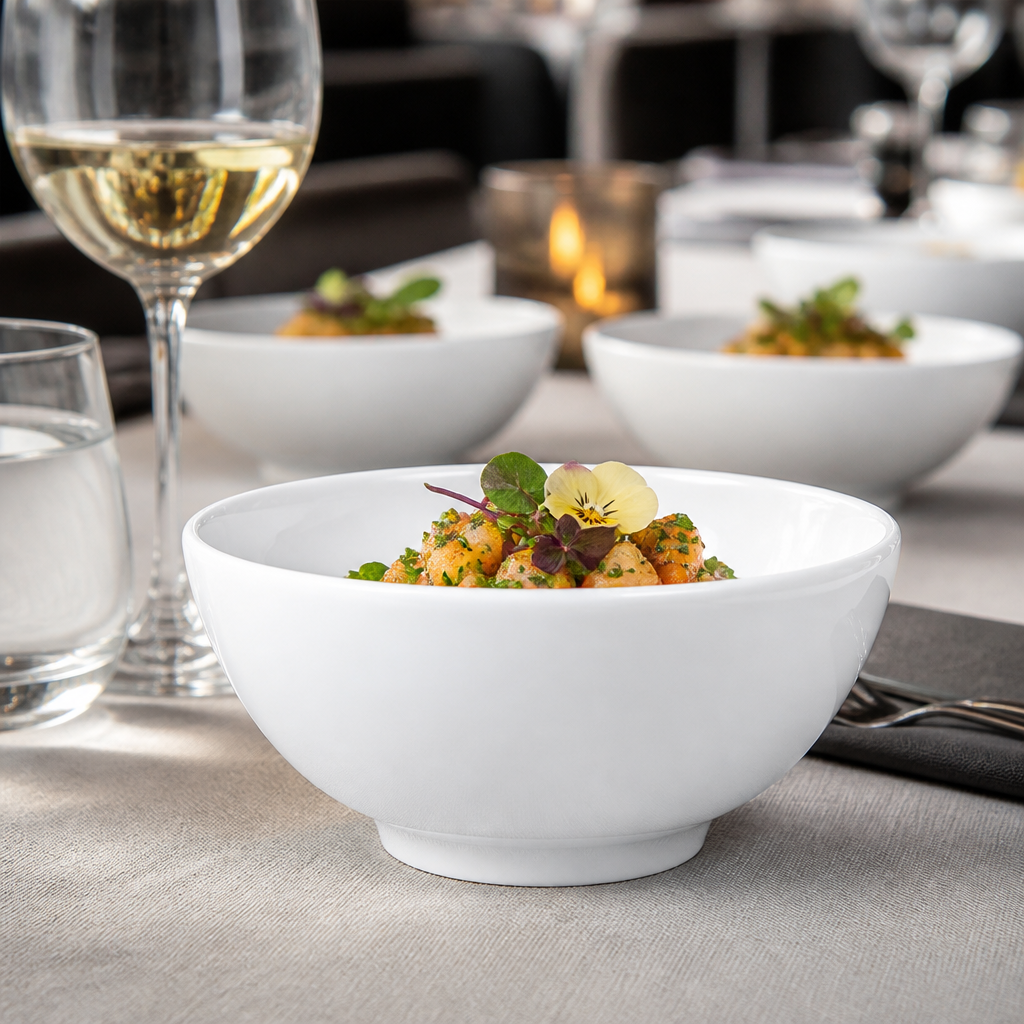 Monaco White Mandarin Bowls 158mm for Fine Dining - Pack of 12