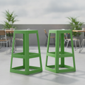 Polypropylene High Stools Green 750x440mm for Indoor & Outdoor Use (Pack of 2)