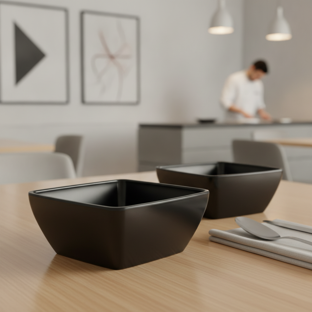 Recycled PET Black Bowl 140ml for Buffet & Table Settings
