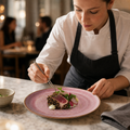 Coupe Plate 202.5mm Pink Vitrified Ceramic for Creative Culinary Presentation (Pack of 12)