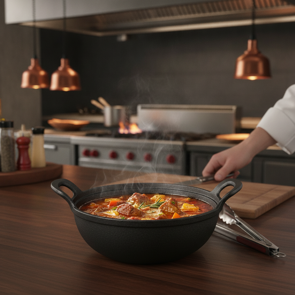 Cast Iron Round Bowl 200mm for Oven-to-Table Service