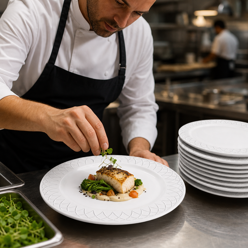 Plates 268mm Porcelain for Professional Catering (Pack of 12)