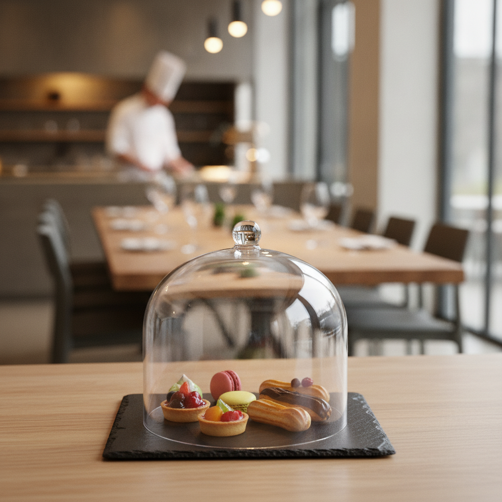 Clear Polycarbonate Dome Cover 300mm for Food Presentation