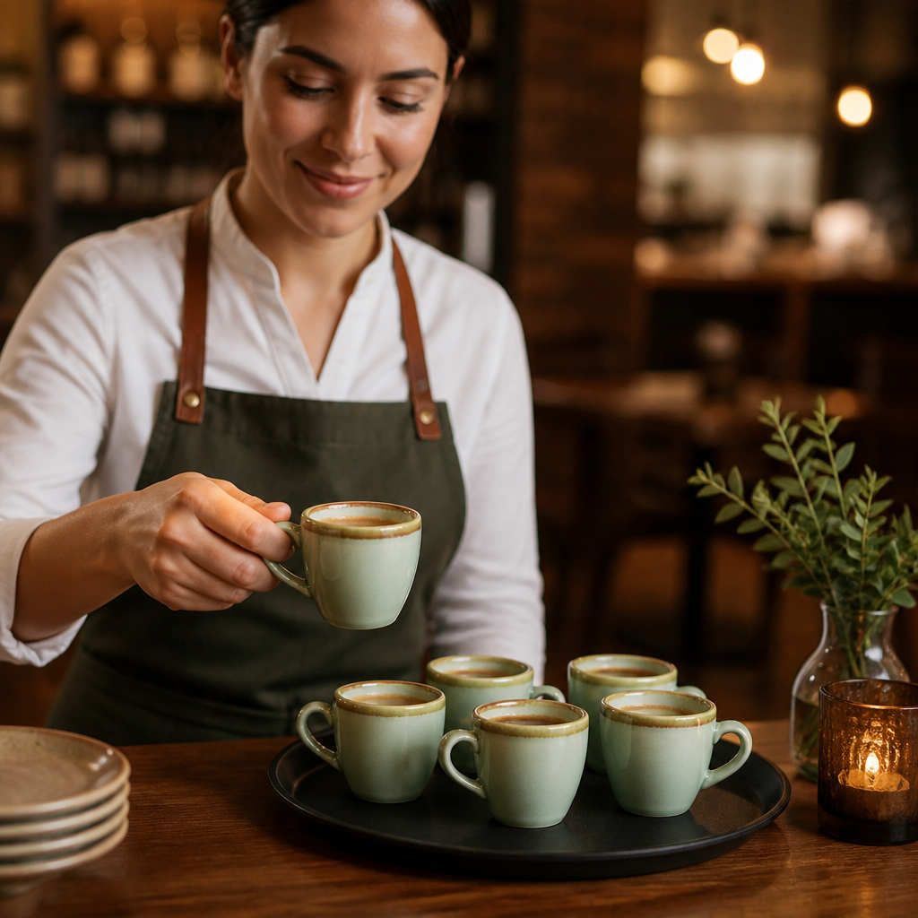 Porcelain Espresso Cups 85ml for Coffee & Desserts (Pack of 6)
