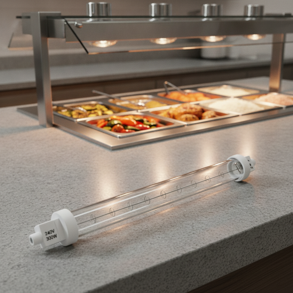 Jacketed Quartz Heat Bulb 300W for Food Display