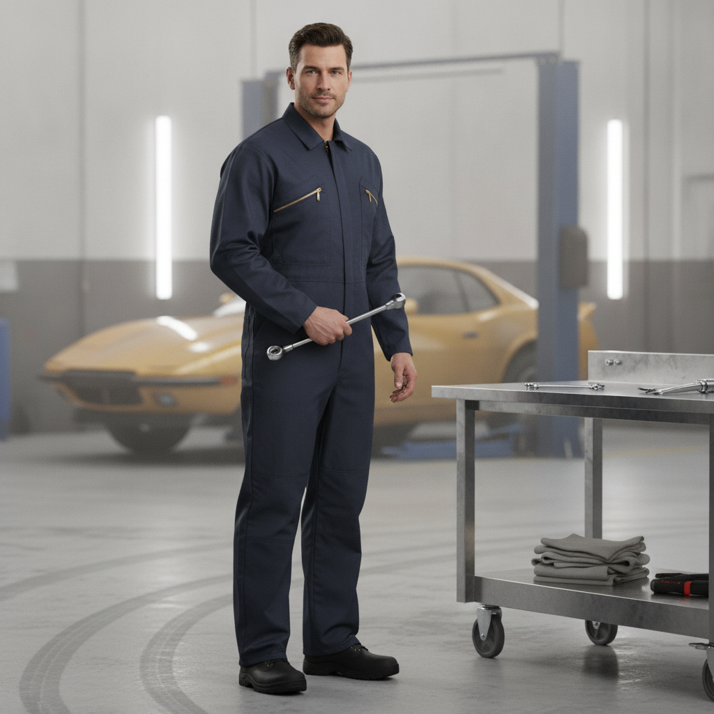 Polycotton Navy Coverall for Everyday Work Use