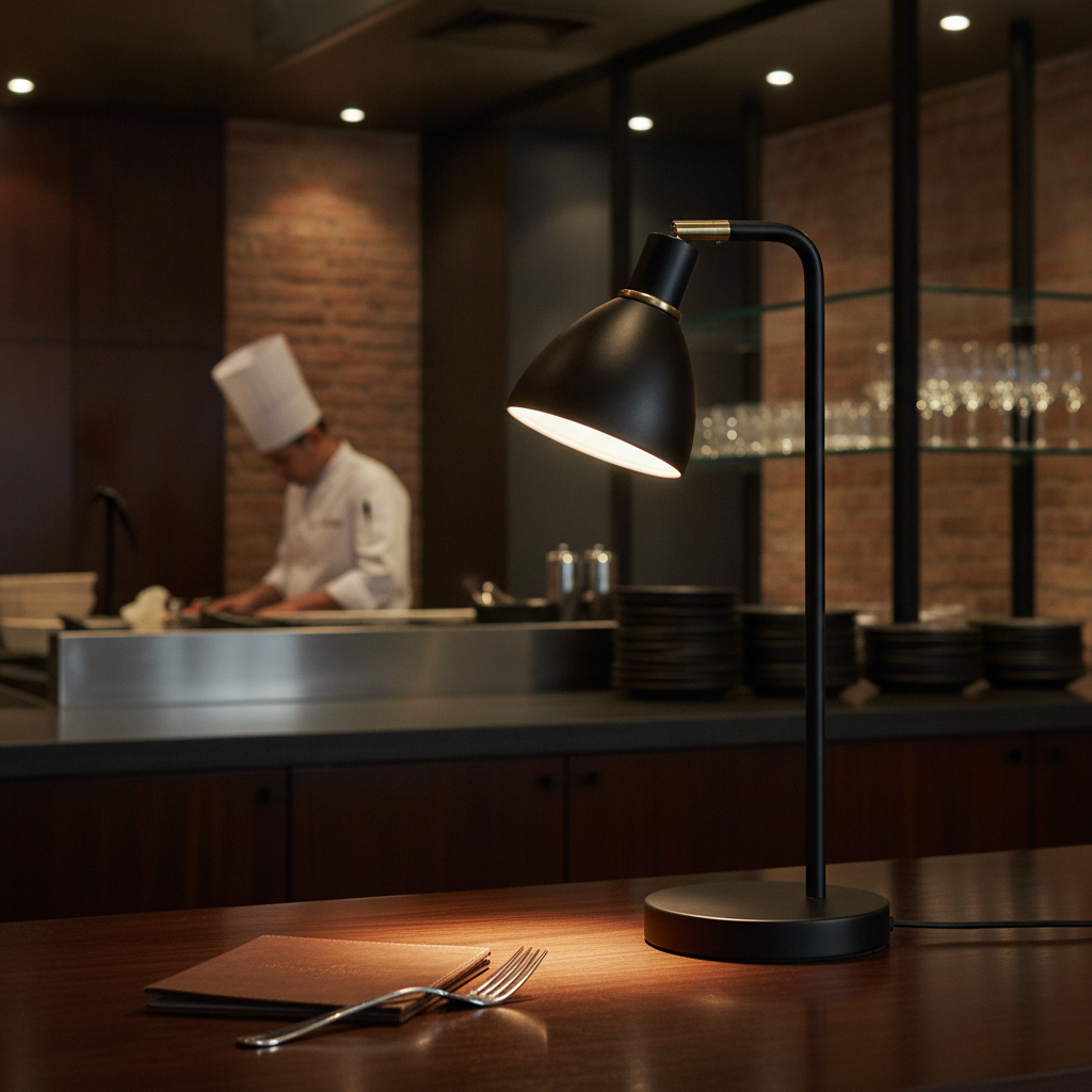 Metal Black Table Lamp with Adjustable Shade 120x17.7mm for Home & Office