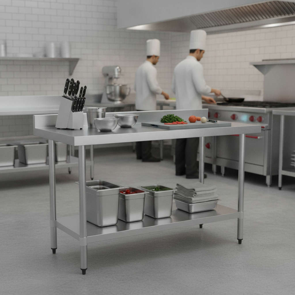 430 Stainless Steel Prep Table 900mm for Food Preparation