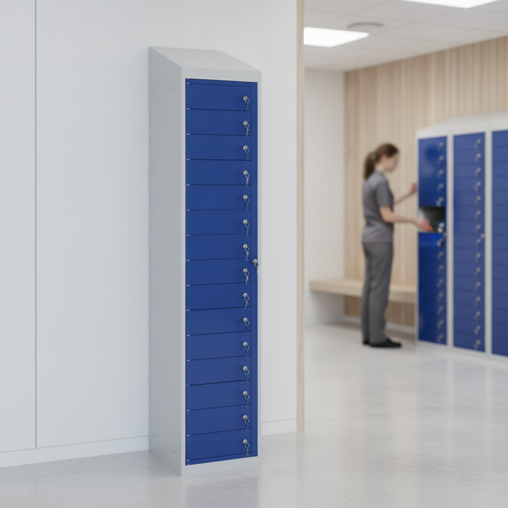 Steel Garment Lockers with 15 Compartments for Staff Uniforms