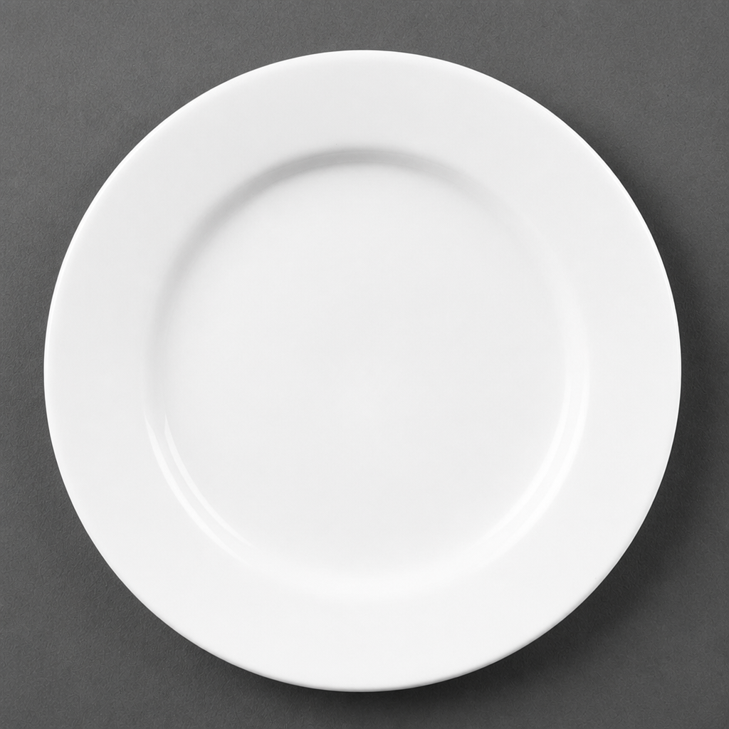 Wide Rimmed Porcelain Plates 165mm for Catering Environments