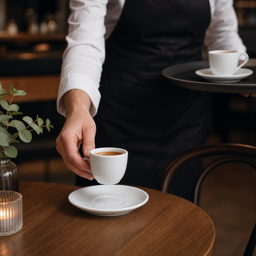 Stacking Espresso Saucers 150mm Porcelain for Hospitality (Pack of 12)