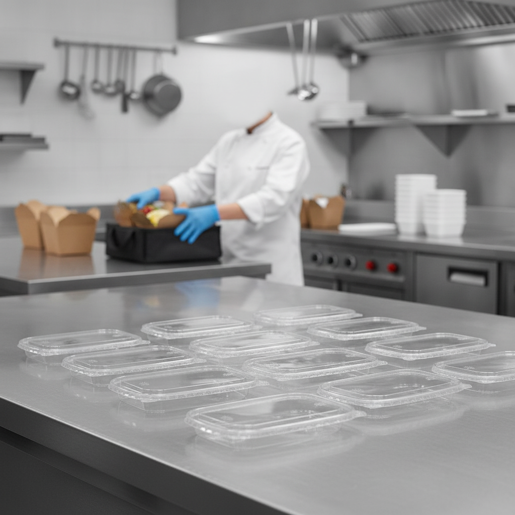 rPET Anti-Mist Food Box Lids for Takeaway Packaging (Pack of 300)