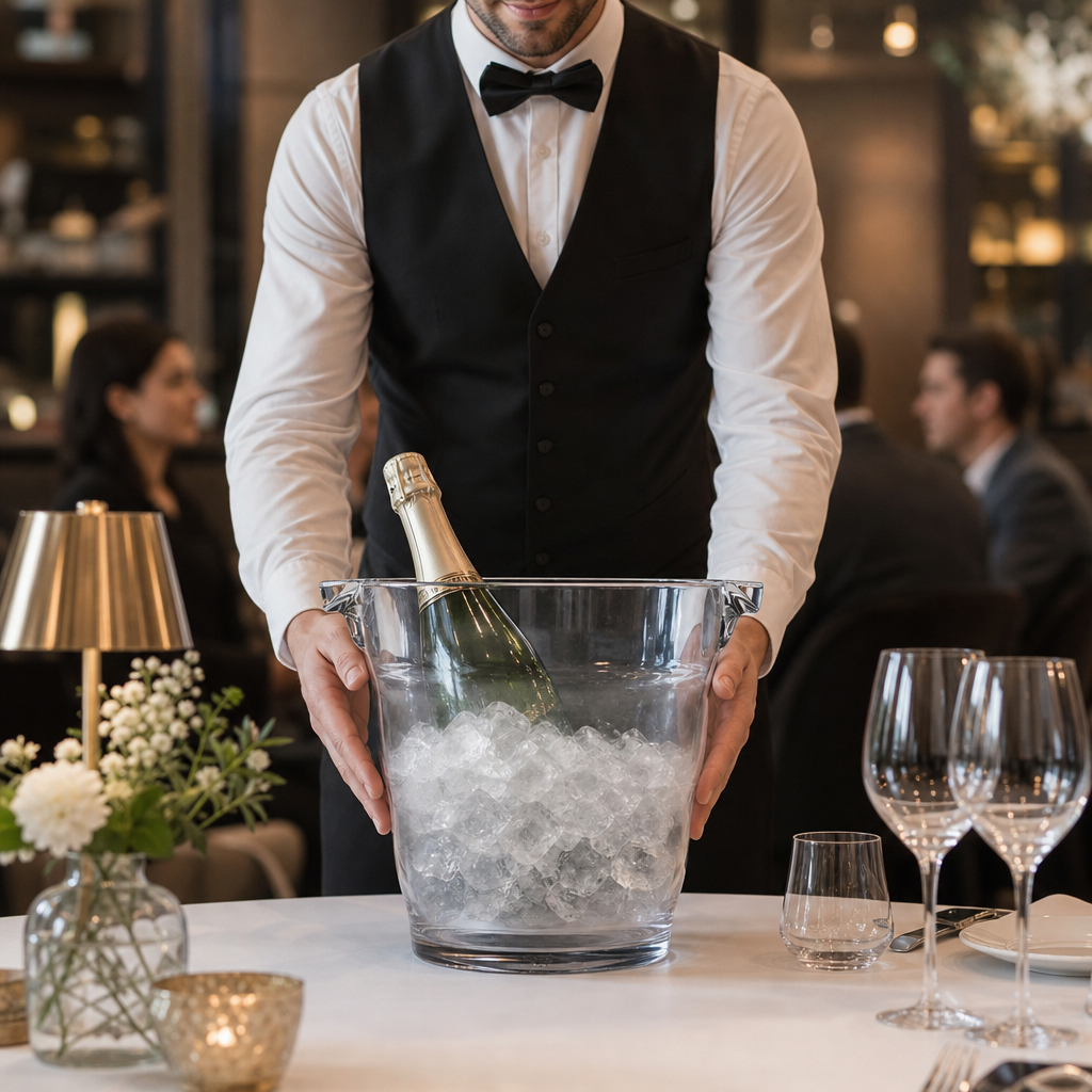 Polycarbonate Wave Design Cooler Bucket 440mm for Table Service (Pack of 12)