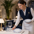 Coupe Plates 165mm Blue Bone China for Elegant Dining (Pack of 12)