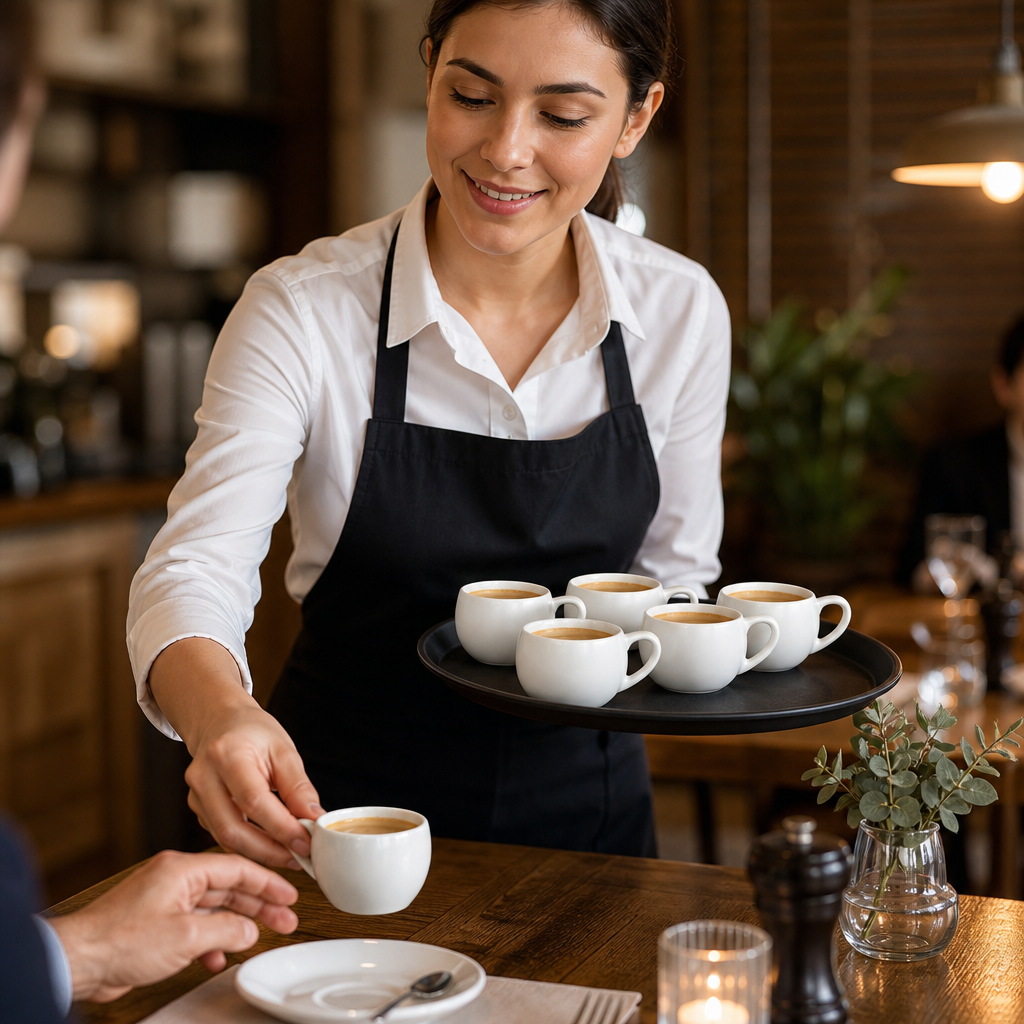 Espresso Cups 70ml White Vitrified Ceramic for Coffee Service (Pack of 6)