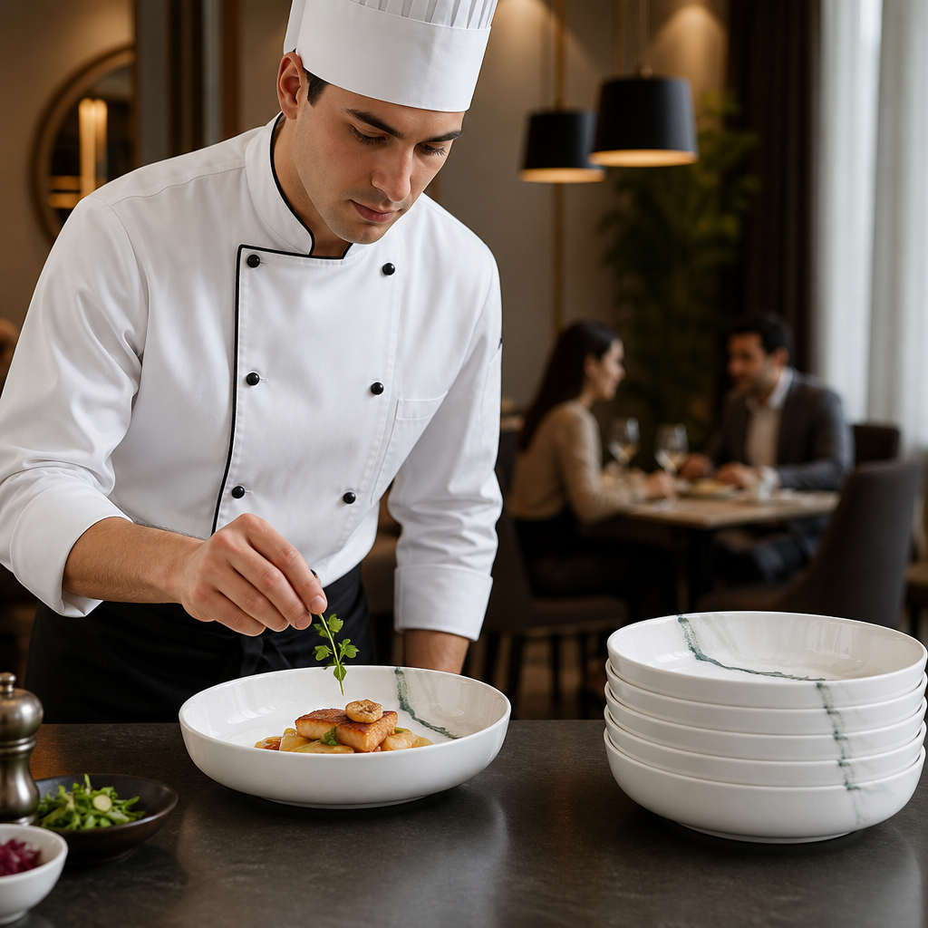 Walled Bowls 230mm Vitrified Ceramic for Professional Use (Pack of 6)