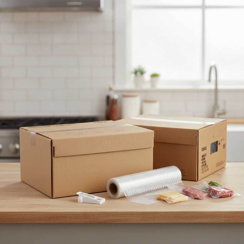 Clear Polyethylene Vacuum Pack Roll with Cutter for Food Storage (Twin Pack)