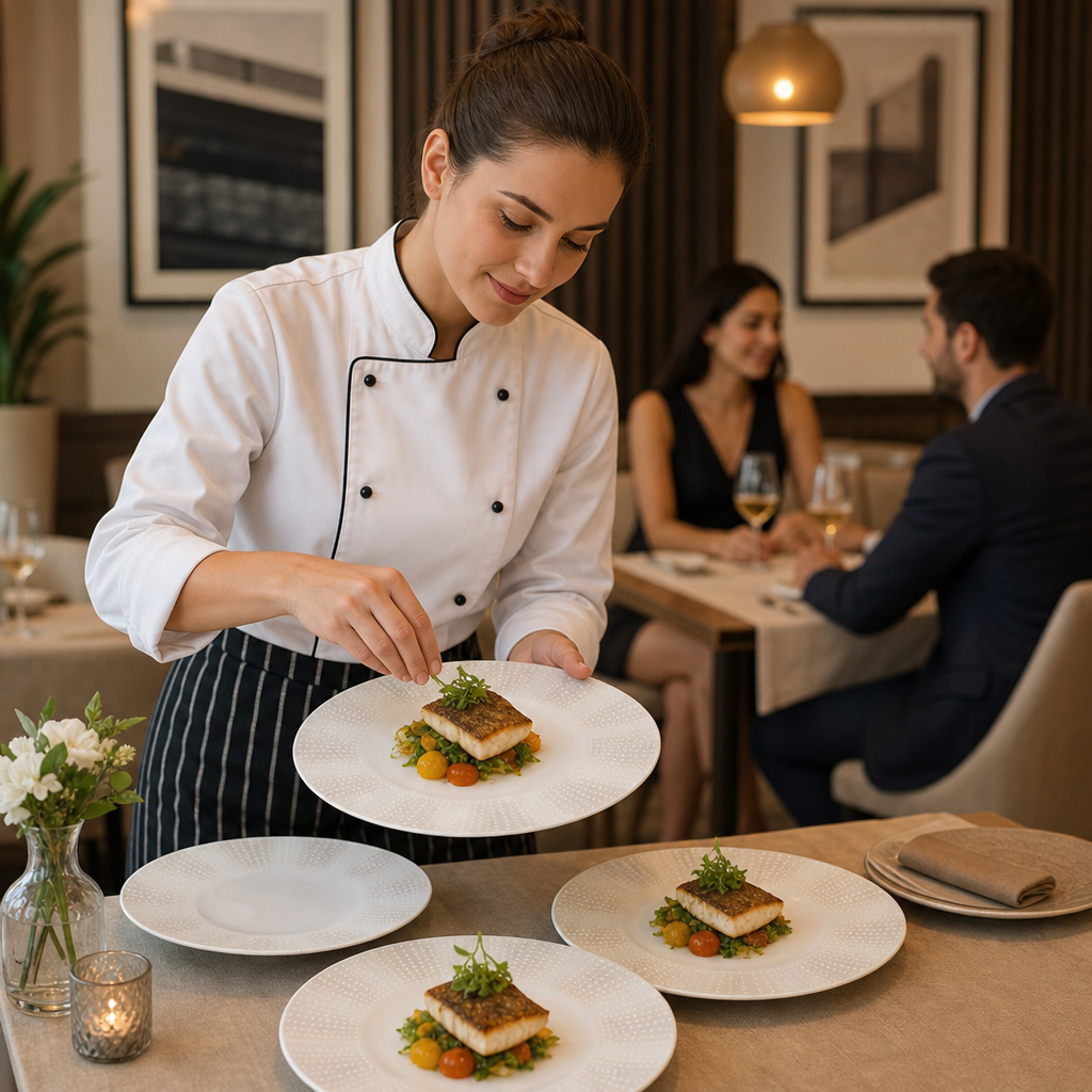 Plates 220mm Bone China for Elegant Dining (Pack of 12)