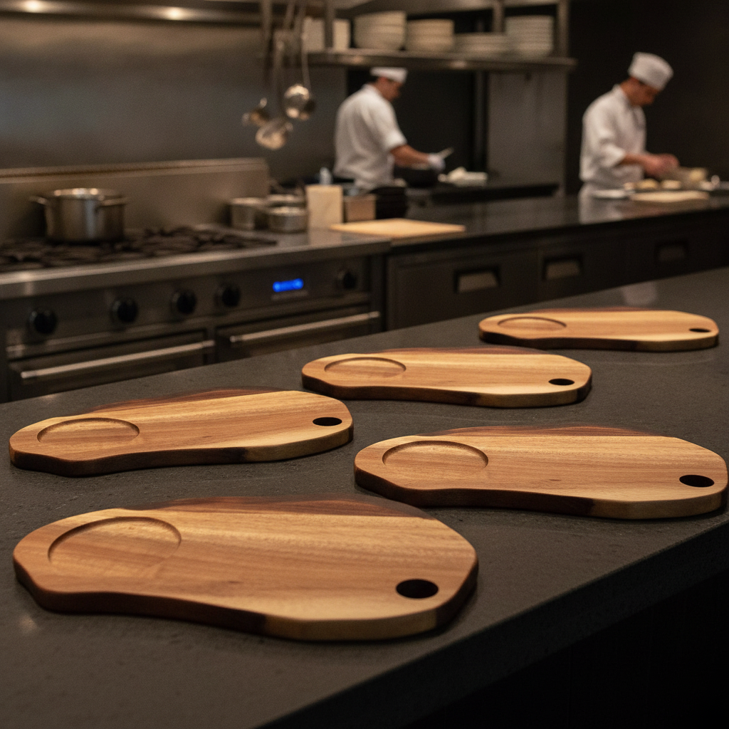 Wood Natural Hardwood Paddle Boards 320x170mm for Catering & Hospitality (Pack of 4)